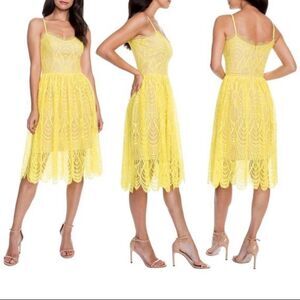 francesca's yellow lace dress Dress the Population | Dresses | Dress The Population Francesca Dandelion  Yellowlace Floral Cocktail Womens Dre